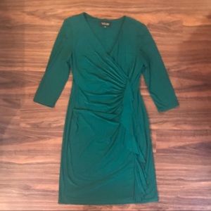 Green Faux Wrap Dress